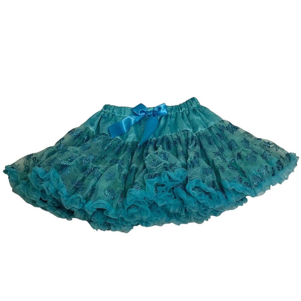 Disney Parks Seashells and Starfish Seafoam Blue Ruffle Tutu Size Medium